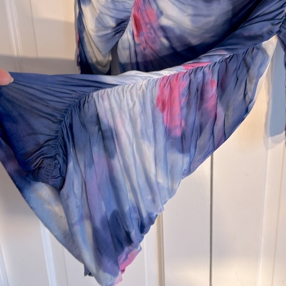 Pretty Etro Blue and Pink Double Layered Ruched Top - Picture 7 of 10